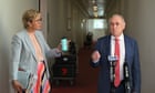 Zali Steggall grills Don Farrell over political donations reform in fiery corridor confrontation