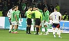 Fan arrested after assistant referee hit on head with object at St-Étienne