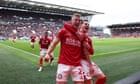 Championship roundup: late goals in playoff race and Portsmouth put five past Norwich
