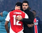 ‘They were in tears’: Arteta says Arsenal squad emotional after Champions League exit
